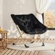 thumbnail image 3 of Yeshouse Sillón plegable extragrande y cómodo, con acento de piel sintética, para leer y relajarse, con estructura de metal, ideal para sala de estar, dormitorio y dormitorios, 3 of 7
