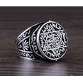 thumbnail image 2 of Roarsilver Seal of Solomon-Star of David Ring-Handmade Mens Ring-Agate Stone Ring-Signet Ring Mens-Jewelry Gift For Mens-Silver Rings for Men-Agate Wedding Ring | 13.5, 2 of 5