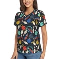 thumbnail image 2 of Vsdgher Bowling Ball Women Shirts V Neck Short Sleeve Tops T-Shirt Basic Tees, S to 3XL3X-Large, 2 of 5