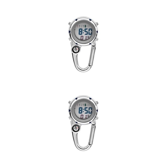 Inteprter Mosquetón Clip relojes deporte reloj luminoso Fob reloj hombres brújulas temperatura semana pantalla montañismo relojes Type1 NO1