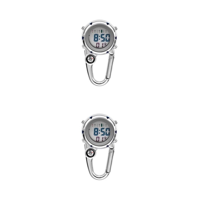 Bearachild Mosquetón digital Clip Relojes Gancho Reloj Electrónico Luminoso Enfermera Reloj Semana Montañismo Relojes Azul Azul 2piezas