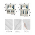 thumbnail image 5 of Boho Blue Feathers Swag Kitchen Curtains Sets for Windows 24 Inch Length, Rustic Retro Wooden Board Short Window Curtain Panels Swags Valances and Tiers 3 Piece Set for Cafe/Dining Room, 5 of 5