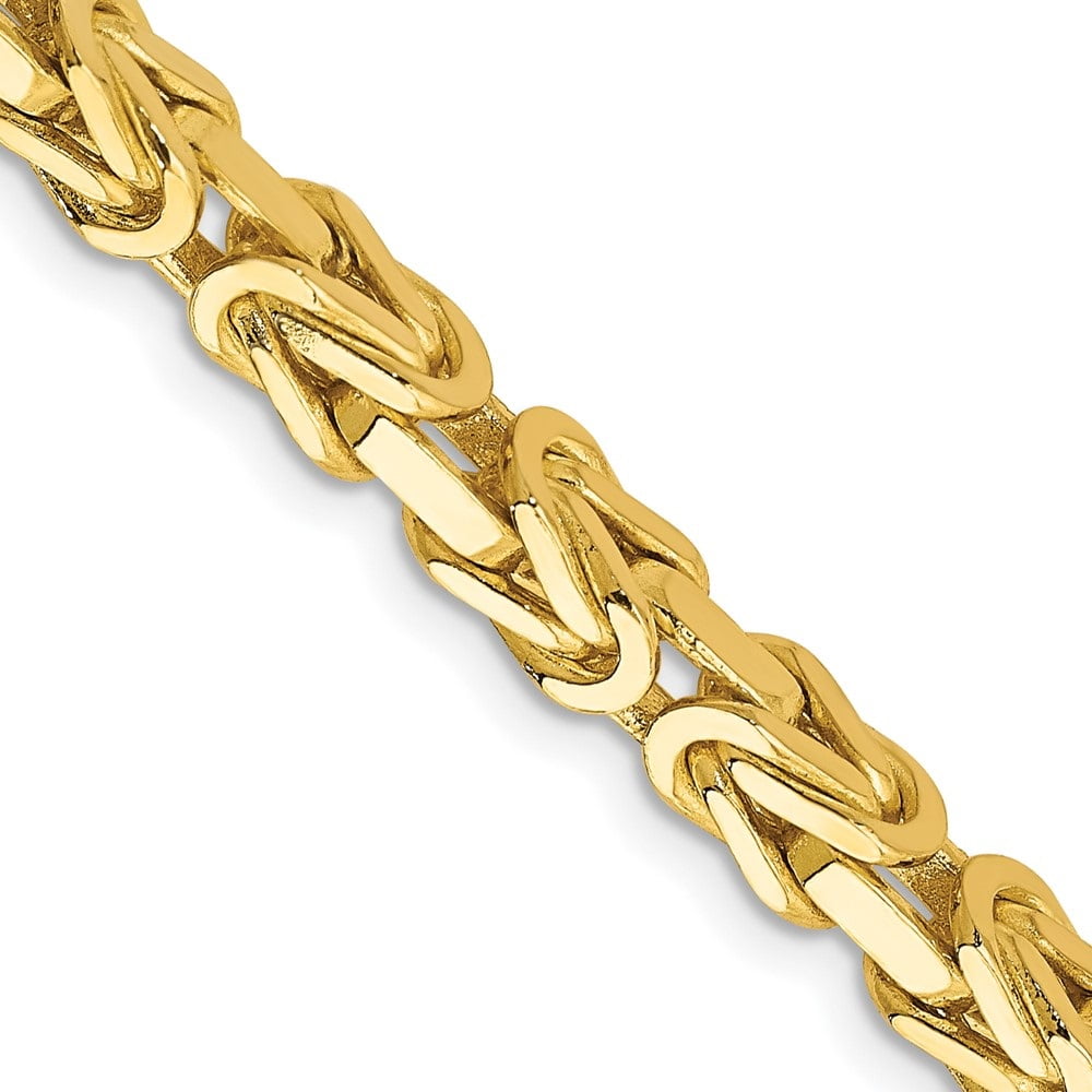 14k Solid Gold 4mm Byzantine Chain 