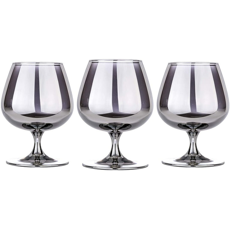 Graphite Collection Elegant and Modern Crystal Brandy Glasses Set for  Hosting Parties and Events - Set of 3, 13.5 oz Brandy Glasses, 410 ml 