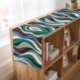 thumbnail image 6 of Table Runners 90 Inches Long Dress Scarves, Green Blue Brown Moire Farmhouse Coffee/Dining/Kitchen Table Runner for Living Room, Modern Abstract Art 13x90 Inch, 6 of 9