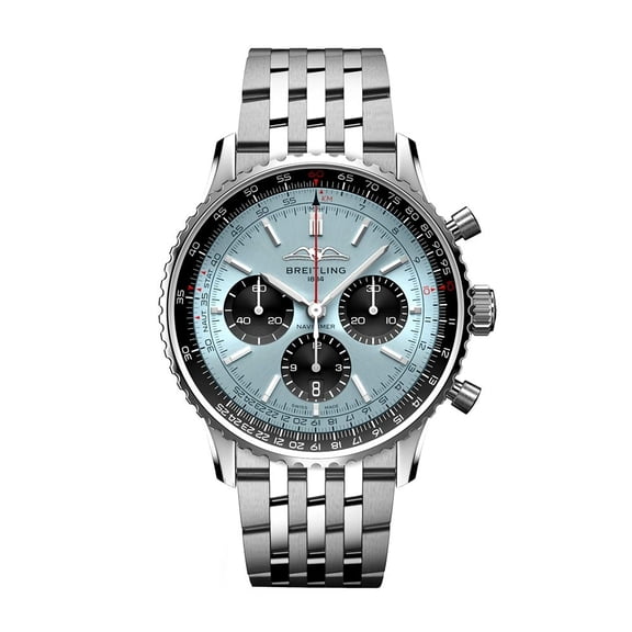 Breitling Navitimer B01 Chronograph 43 Automatic Ice Blue Dial Steel Men's Watch AB0138241C1A1