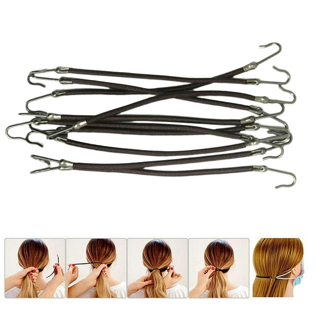 Lazos para niñas Colcomx Bungee para el cabello 10 piezas marrón