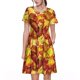 thumbnail image 1 of Balery Autumn Mosaic Maple Leaves Vestidos sueltos de manga corta para mujer, vestidos de verano 2025, vestidos casuales de corte A con vuelo., 1 of 6