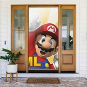 SML Jeffy Super Mario Door Cover Decorated Banner Tapestry Home Decoration Holiday Party Supplies Door Banner Porch Sign Banner 72.8 x 35.4 Inch