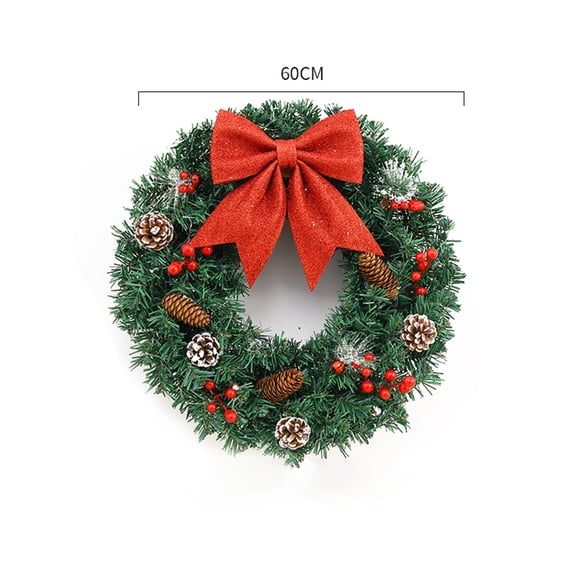 Miommo Christmas Wreath Rattan 40/50/60cm Christmas Decorative Wreath Door Hanging Scene Garland*1 Christmas wreath 40/50/60cm