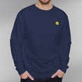 thumbnail image 6 of Men's 100% Cotton Off Shoulder Crew Neck Casual Sweatshirt-Smiley face pattern, 6 of 15