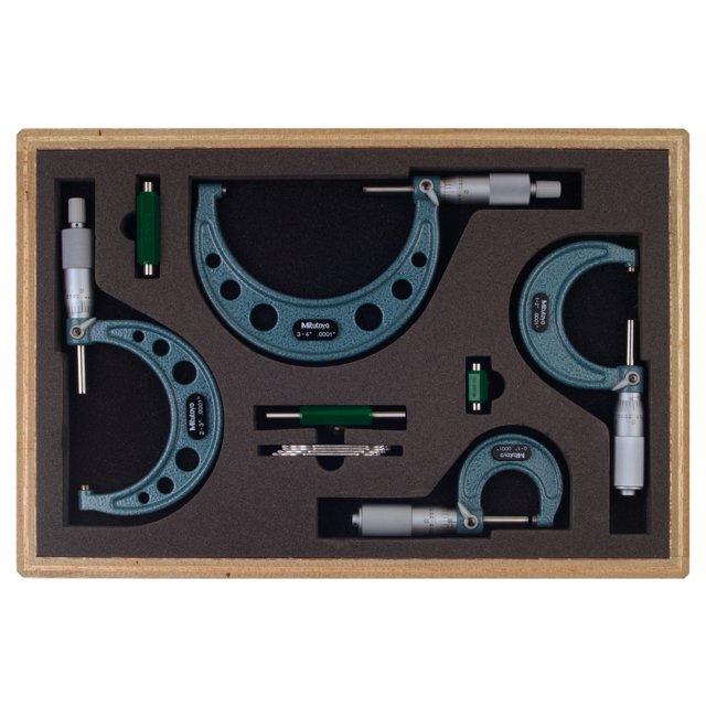 Mec Mic Set, 0-4 In, .0001 In MITUTOYO 103-931