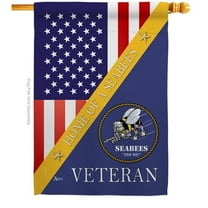Americana Home & Garden  28 x 40 in. Home of Seabees House Flag with Armed Forces Navy Double-Sided Decorative Vertical Flags Decoration Banner Garden Yard Gift