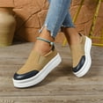 thumbnail image 6 of SYMOID Womens Khaki Slip on Platform Sneakers - Casual Pu Comfortable Durable Shoes with Non-Slip Sole for Daily Outings, Shopping & Campus Wear,Size 42, 6 of 9