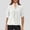 White, variant on Womens Short Sleeve Blouse, Neck Solid Elegant with Puff Sleeve Pleated Pink M