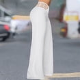 thumbnail image 7 of Chbgutlmr Pants for Women Crossed High Waisted Cutout Loose Casual Fall Straight Leg Trousers Fashion, 7 of 7