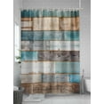 thumbnail image 5 of Boanket Polyester Fabric Teal Brown Farmhouse Shower Curtain, Vintage Retro Wooden Waterproof Bathtub Curtain Bathroom Decor Set with Hooks 72 x 84 Inches,, 5 of 6