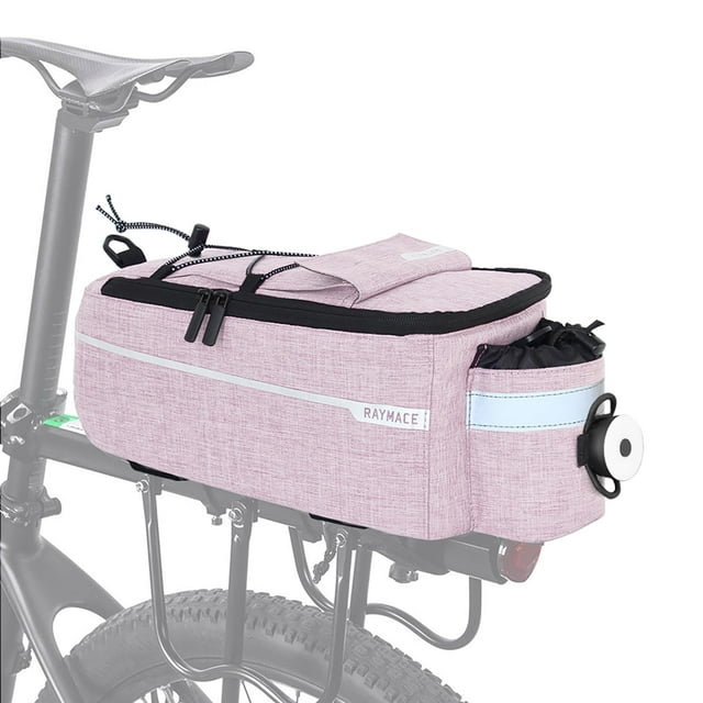 Bolsa Térmica para Portaequipajes de Bicicleta RAYMACE con Luz Trasera 8L Rosa