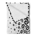 thumbnail image 2 of Black and White Soft Flannel Fleece Blanket, Abstract Design Art Style Graphic Ornamental Twirled Circular Pattern, Cozy Plush for Indoor and Outdoor Use, 70" x 90", Black and White, by Ambesonne, 2 of 5