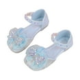 thumbnail image 3 of QHFBli Girls Dress Shoes Mary Jane Princess Shoes Flats Glitter Low Heels Flower Wedding Party Footwear for Toddler Little/Big Kid, 3 of 7