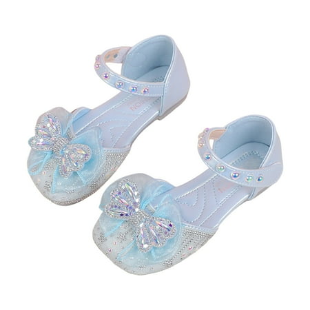 

RUICUW Children Shoes Comfortable Flat Sandals Fashionable Diamond Bow Princess Performance Sandals 5-5.5 Years