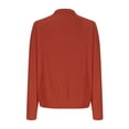 thumbnail image 4 of thefmos Women Fall Winter Collared Long Sleeve Zip Up Cardigan Tops Casual Basic Pullover Sweaters Dressy Knit Tops for Work Outdoor, Red XL, 4 of 6