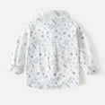 thumbnail image 6 of HAOTAGS Toddler Boys Polos,Printed Lightweight School Uniform Long Sleeve Collared Shirts White 8-9 Years, 6 of 9