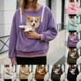 thumbnail image 3 of shoper Fleece Sweatshirt with Cat Bag, Funny Sweatshirts with Kangaroo Pocket, Plus Size Cat Dog Carrier Sweater, Cute Pet Holder, Long Sleeve Top, 3 of 7
