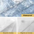 thumbnail image 4 of No Hook Shower Curtain with Snap in Liner, Retro Abstract Blue White Texture Waterproof Bath Curtain Double Layers with See Through Top Window, Vintage Graffiti Art Hotel Shower Curtains 60x72in, 4 of 9