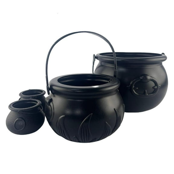 Rvaymup MultiSize Witch Cauldron Kettles Candy Holders for Halloween Treats Decoration