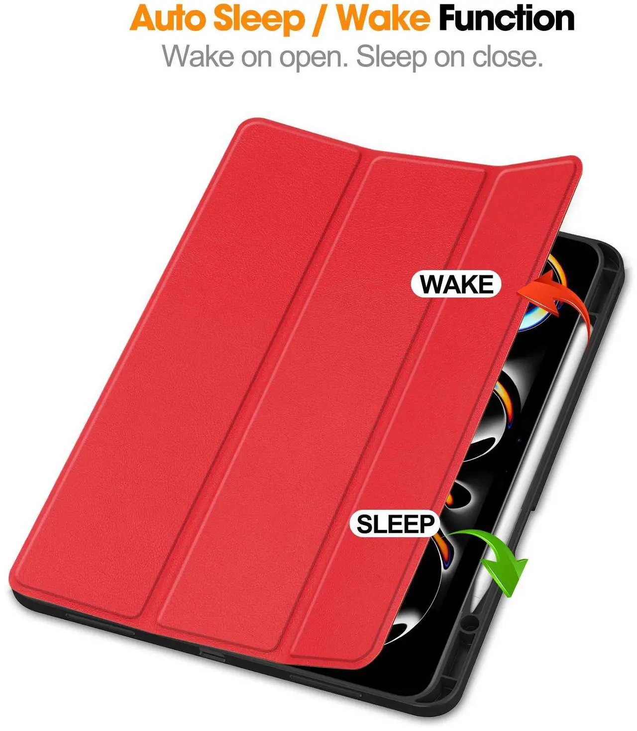 Case for iPad Pro 13 Inch M4 2024 A2925 A2926 A3007, Slim Smart Stand Cover Protective Cover with Pencil Holder, Stand, Universal Stylus Pen,Support Apple Pencil Charging + Auto Wake/Sleep