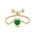 thumbnail image 2 of ANGARA Natural Heart-Shaped Emerald Bolo Ring with Diamond Halo in 14K Yellow Gold for Women (Size-4mm) | May Birthstone, Birthday, Anniversary, Jewelry Gift for Women | Natural Emerald Ring, 2 of 9