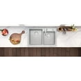 thumbnail image 4 of Ruvati 33 x 22 inch Drop-in Topmount Kitchen Sink 16 Gauge 60/40 Double Bowl, 4 of 10
