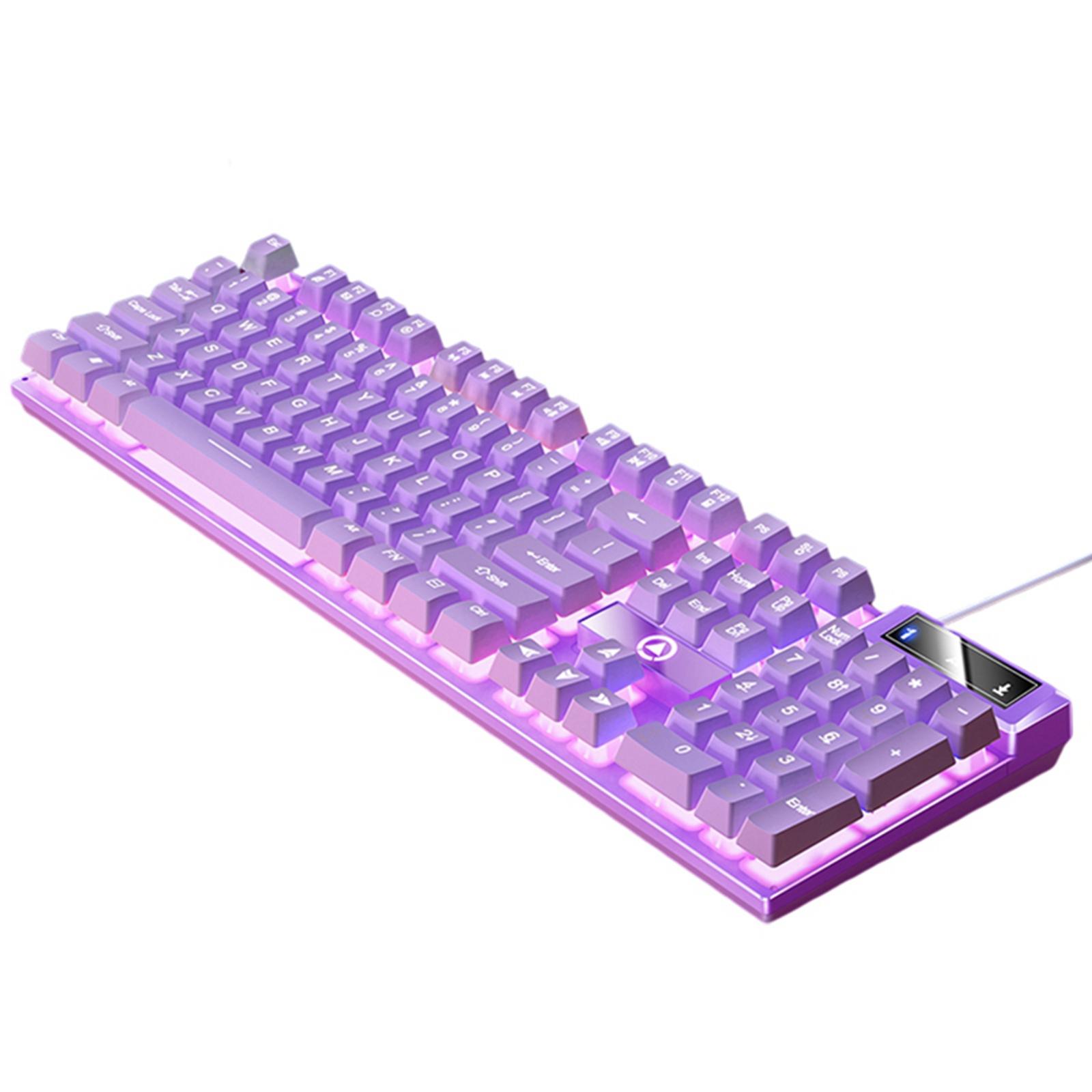 JWQFBC Mechanical Gaming Keyboard USB LED Lighting for Game Office , , Violet