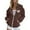 Coffee, variant on Winter Blank Sweat Shirts for Women Womens Plain Pullover Hoodies Zip up Tunic Hoodie Hoodies Sweatshirt for Women Women's Zip Up Hoodie With Print Long Sleeve Drawstring Pocket Casual Black XXL