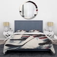 thumbnail image 3 of Designart "Game Face on the Hockey Rink III" Modern Bedding Covert Set - Sport Hockey White Sports Bed Set With 1 Sham, 3 of 6