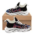 thumbnail image 1 of Zapatos vulcanizados unisex con estampado de pentagrama y bandera de Estados Unidos para otoño e invierno, con amortiguación, antideslizantes y cómodos para caminar., 1 of 6