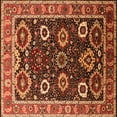 thumbnail image 1 of Ahgly Company Indoor Square Oriental Orange Industrial Area Rugs, 8' Square, 1 of 4