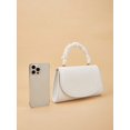thumbnail image 4 of Women's White Ruched Handle Clutch Bag, Elegant Evening Purse for Wedding, Party, Prom and Formal Events, 4 of 7