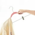 thumbnail image 2 of VECELO 20-Pack Velvet Clothes Hangers, 16.5in Heavy-Duty Hangers with Adjustable Clips, Non-Slip, Space-Saving, Pink, 2 of 7