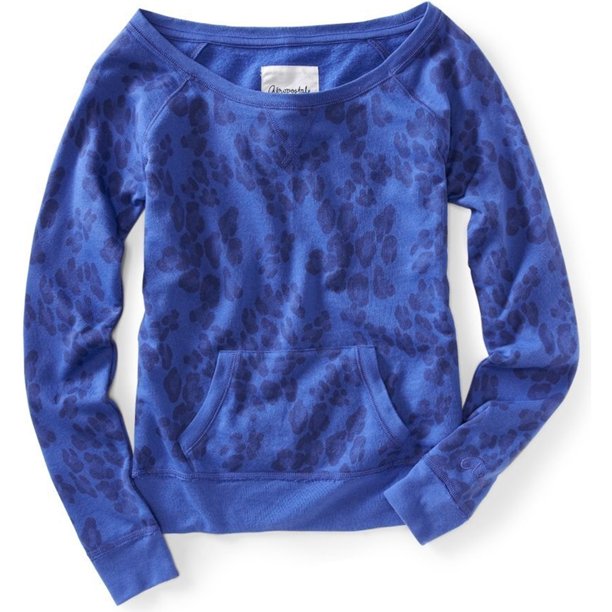 Suéter de punto de lana Aeropostale con estampado de leopardo para mujer morado mediano