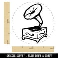 thumbnail image 2 of Gramophone Antique Record Player Self-Inking Rubber Stamp Ink Stamper - Red Ink - Medium 1 Inch, 2 of 7