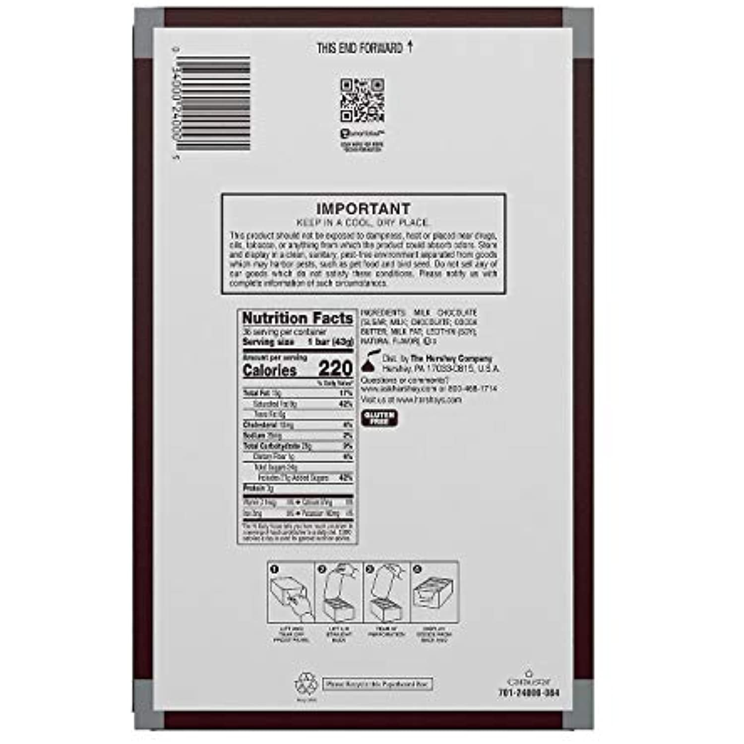 Hersheys Milk Chocolate Bars - 36-Ct. Box