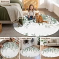 thumbnail image 5 of Sage Green Eucalyptus Round Area Rug 3.3Ft Washable Circle Rugs for Dining Room Table, Spring Floral Botanical Watercolor Non-Slip Carpet Floor Mats Indoor Outdoor Carpet Runner Aesthetic Home Decor, 5 of 8