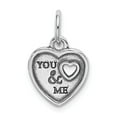 thumbnail image 3 of Sterling Silver Rhodium-plated Oxidized You and Me Pendant, 3 of 3