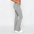 thumbnail image 6 of Karymi Womens Shorts Fold Over High Waist Flared Yoga Pants, Solid Slim Fit Bootcut Casual Lounge Trousers with Side Pockets, Stretchy Workout Pants Biker Shorts Women, 6 of 9