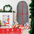 thumbnail image 4 of homyfort Upright Christmas Tree Storage Bag –  Christmas Tree Cover Bag with Adjustable Straps,7.5FT Xmas Tree Cover Durable for up to Artificial Tree, Waterproof, Dustproof(Gray and Red）, 4 of 7
