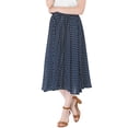 thumbnail image 2 of Falda midi Fluida Allegra K Con cintura elástica y lunares para Mujer Azul XS, 2 of 7