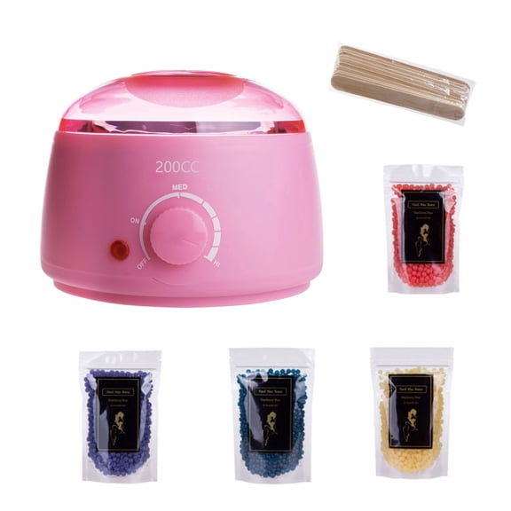 Hard Wax Warmer Kit with Silicone Pot, Portable Electric Wax Melting Machine for Painless At-Home Hair Removal on Face, Eyebrow, Body, Bikini & Sensitive Skin