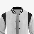 thumbnail image 4 of Men's Fleece-Lined Varsity Jacket Causal Slim Fit Cotton Letterman Baseball Bomber Jackets Coat, 4 of 5